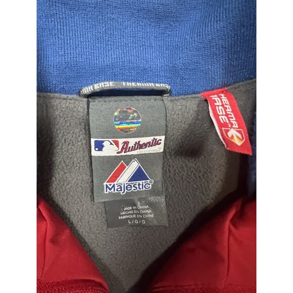 Philadelphia Phillies Majestic Authentic Therma Base Jacket Red Blue Size L - Picture 2 of 11